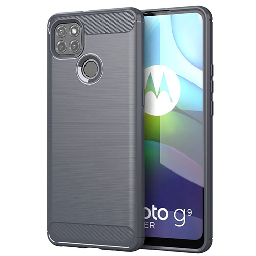 Silicone Candy Rubber TPU Line Soft Case Cover for Motorola Moto G9 Power Gray