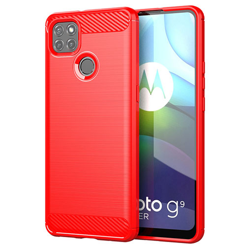 Silicone Candy Rubber TPU Line Soft Case Cover for Motorola Moto G9 Power Red