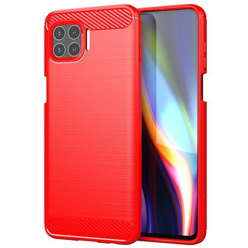 Silicone Candy Rubber TPU Line Soft Case Cover for Motorola Moto One 5G Red