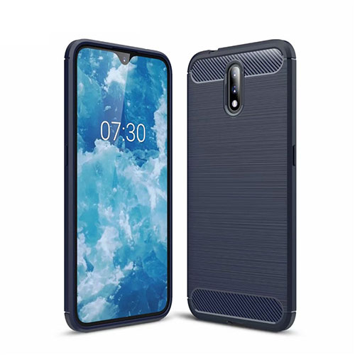 Silicone Candy Rubber TPU Line Soft Case Cover for Nokia 2.3 Blue