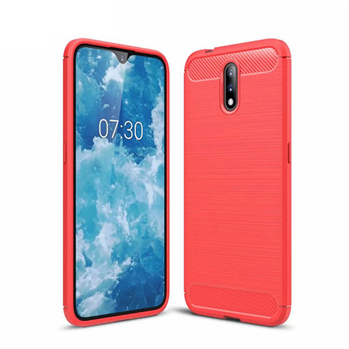 Silicone Candy Rubber TPU Line Soft Case Cover for Nokia 2.3 Red
