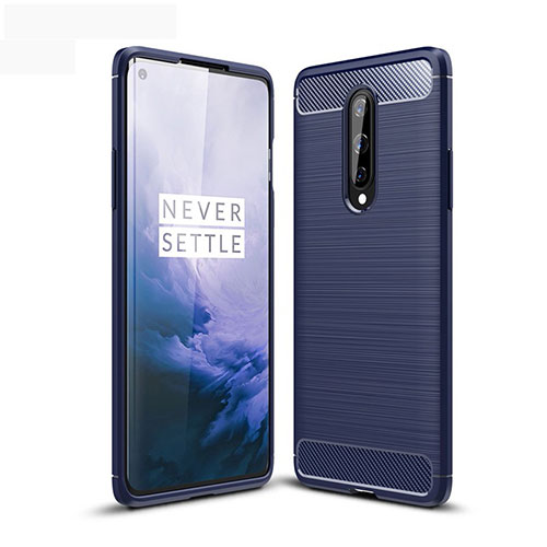 Silicone Candy Rubber TPU Line Soft Case Cover for OnePlus 8 Blue