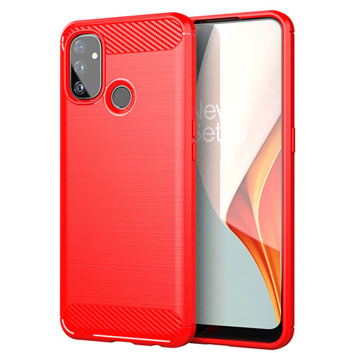 Silicone Candy Rubber TPU Line Soft Case Cover for OnePlus Nord N100 Red