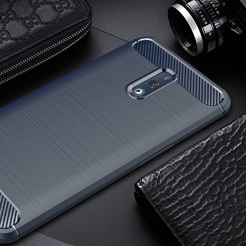 Silicone Candy Rubber TPU Line Soft Case Cover for Oppo Reno Blue