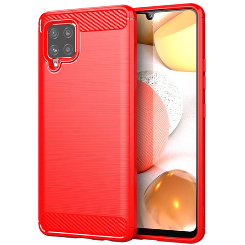 Silicone Candy Rubber TPU Line Soft Case Cover for Samsung Galaxy A42 5G Red