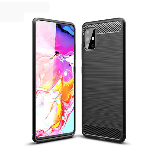 Silicone Candy Rubber TPU Line Soft Case Cover for Samsung Galaxy A51 5G Black