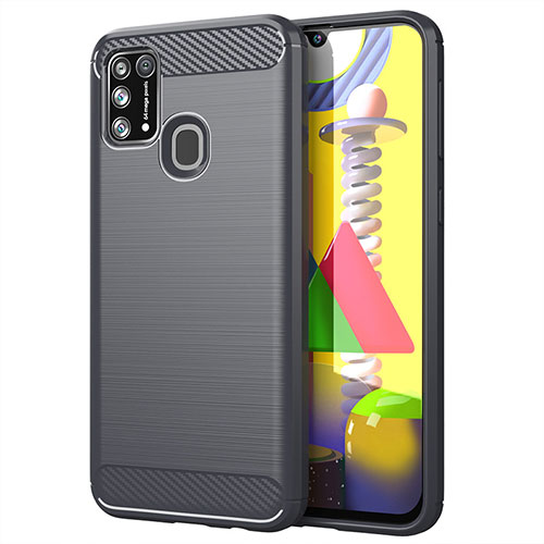 Silicone Candy Rubber TPU Line Soft Case Cover for Samsung Galaxy M21s Gray