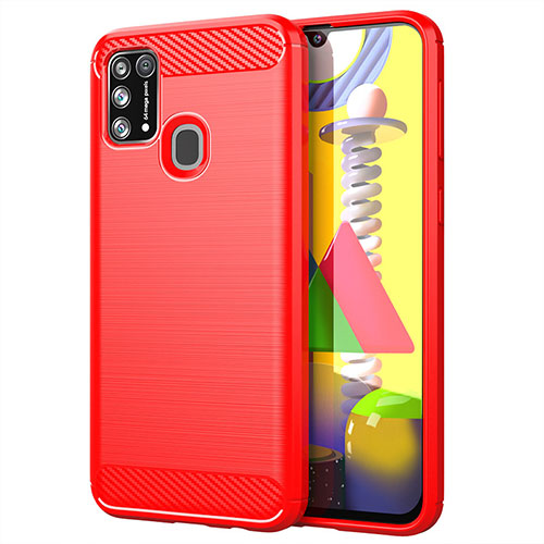 Silicone Candy Rubber TPU Line Soft Case Cover for Samsung Galaxy M31 Red