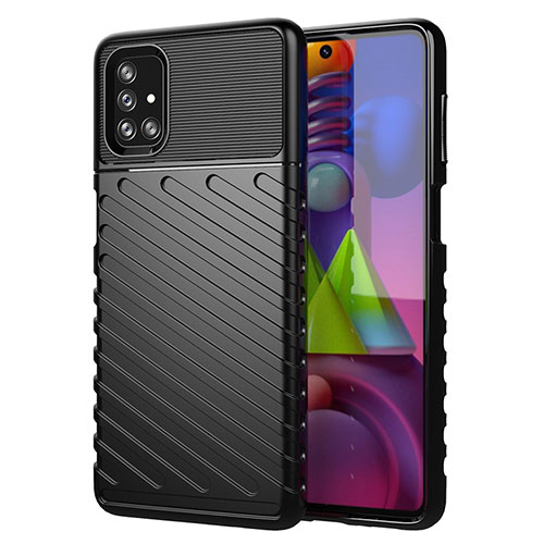 Silicone Candy Rubber TPU Line Soft Case Cover for Samsung Galaxy M51 Black