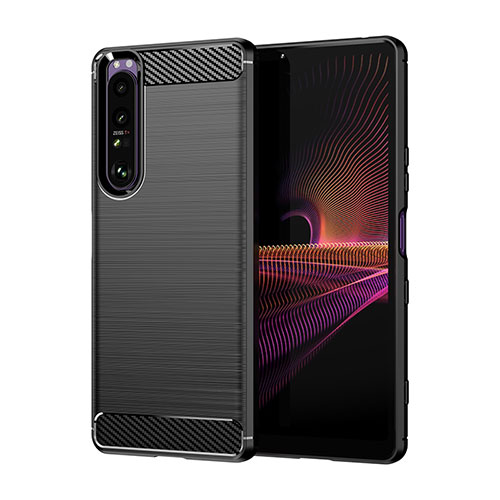 Silicone Candy Rubber TPU Line Soft Case Cover for Sony Xperia 1 III Black