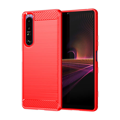 Silicone Candy Rubber TPU Line Soft Case Cover for Sony Xperia 1 III Red