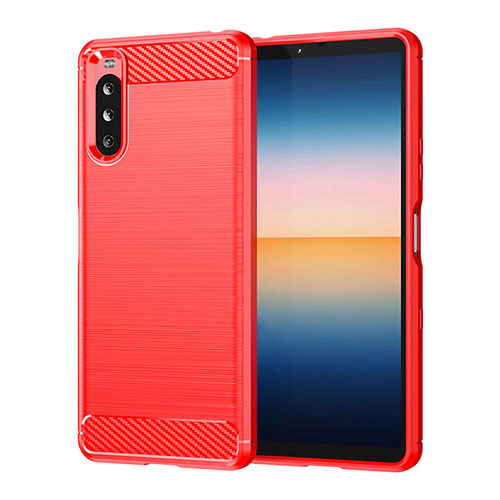 Silicone Candy Rubber TPU Line Soft Case Cover for Sony Xperia 10 III Red