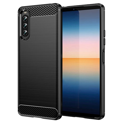 Silicone Candy Rubber TPU Line Soft Case Cover for Sony Xperia 10 IV Black