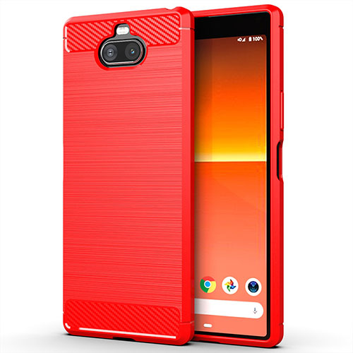 Silicone Candy Rubber TPU Line Soft Case Cover for Sony Xperia 8 Red