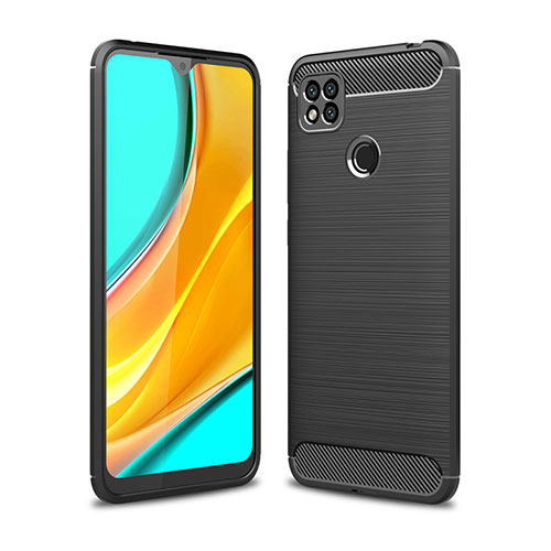 Silicone Candy Rubber TPU Line Soft Case Cover for Xiaomi Redmi 9 India Black