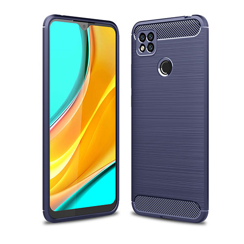 Silicone Candy Rubber TPU Line Soft Case Cover for Xiaomi Redmi 9 India Blue