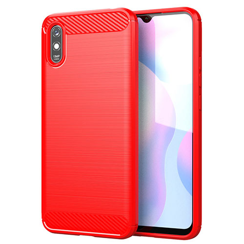 Silicone Candy Rubber TPU Line Soft Case Cover for Xiaomi Redmi 9A Red