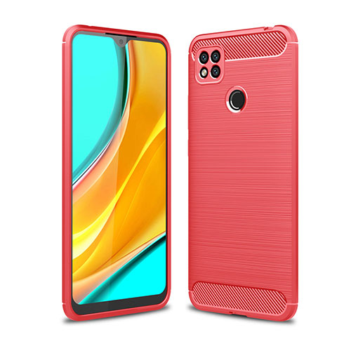 Silicone Candy Rubber TPU Line Soft Case Cover for Xiaomi Redmi 9C Red