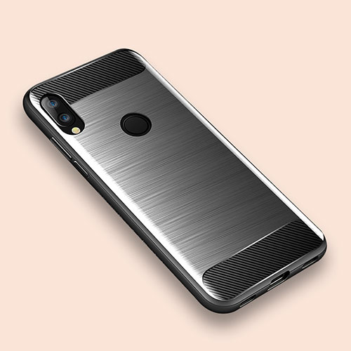 Silicone Candy Rubber TPU Line Soft Case Cover for Xiaomi Redmi Note 7 Silver