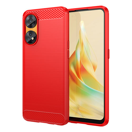 Silicone Candy Rubber TPU Line Soft Case Cover MF1 for Oppo Reno8 T 4G Red