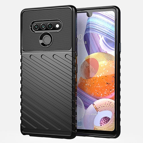 Silicone Candy Rubber TPU Line Soft Case Cover S01 for LG Stylo 6 Black