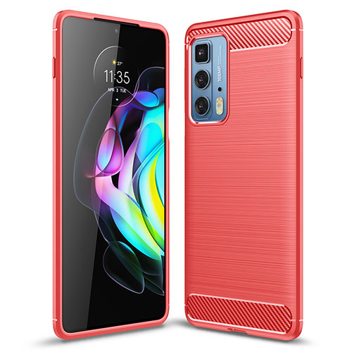 Silicone Candy Rubber TPU Line Soft Case Cover S01 for Motorola Moto Edge 20 Pro 5G Red