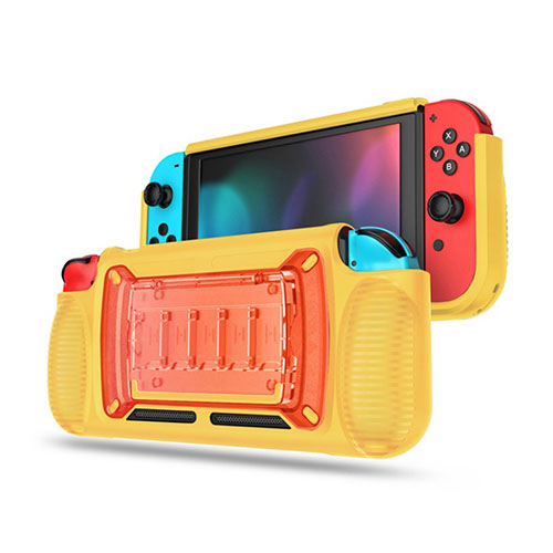 Silicone Candy Rubber TPU Line Soft Case Cover S01 for Nintendo Switch Yellow