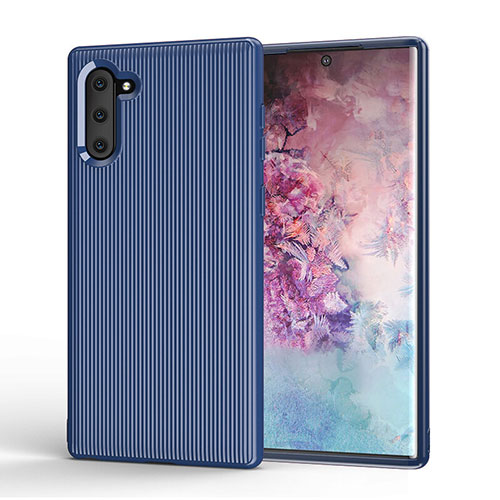 Silicone Candy Rubber TPU Line Soft Case Cover S01 for Samsung Galaxy Note 10 5G Blue