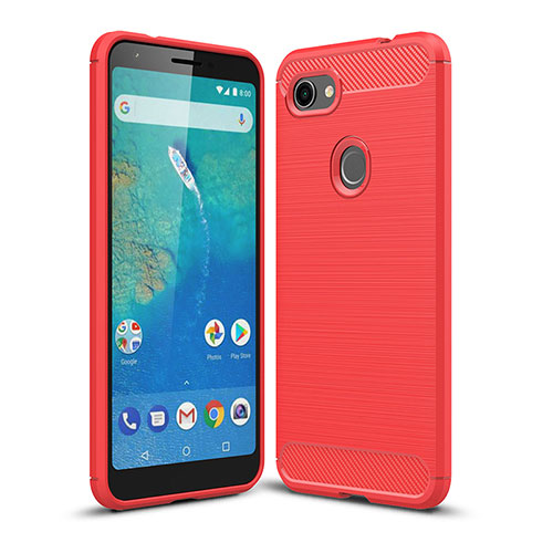 Silicone Candy Rubber TPU Line Soft Case Cover WL1 for Google Pixel 3a XL Red