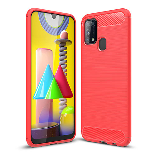 Silicone Candy Rubber TPU Line Soft Case Cover WL1 for Samsung Galaxy M21s Red