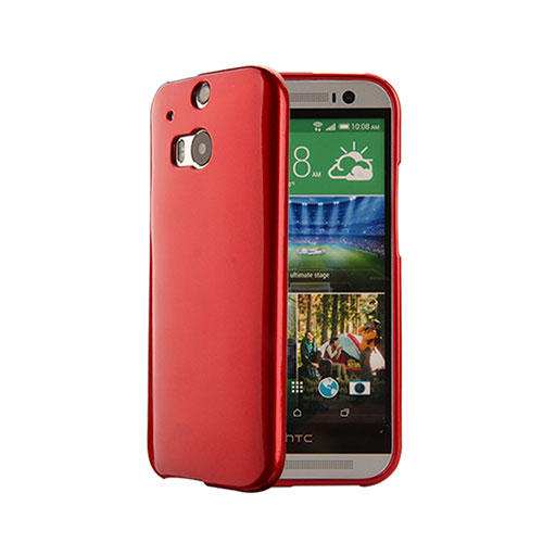 Silicone Candy Rubber TPU Soft Case for HTC One M8 Red