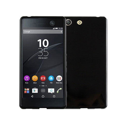 Silicone Candy Rubber TPU Soft Case for Sony Xperia M5 Black