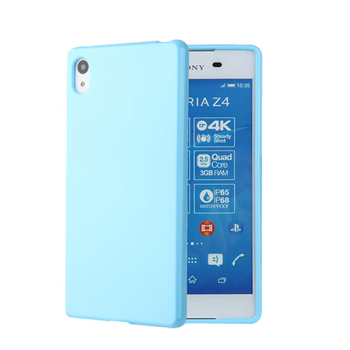 Silicone Candy Rubber TPU Soft Case for Sony Xperia Z3+ Plus Blue