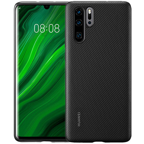 Silicone Candy Rubber TPU Twill Soft Case B02 for Huawei P30 Pro Black