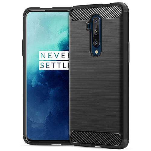 Silicone Candy Rubber TPU Twill Soft Case B02 for OnePlus 7T Pro Black