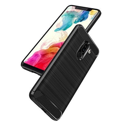 Silicone Candy Rubber TPU Twill Soft Case B02 for Xiaomi Pocophone F1 Black