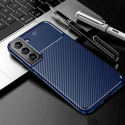 Silicone Candy Rubber TPU Twill Soft Case Cover A01 for Samsung Galaxy S21 5G Blue