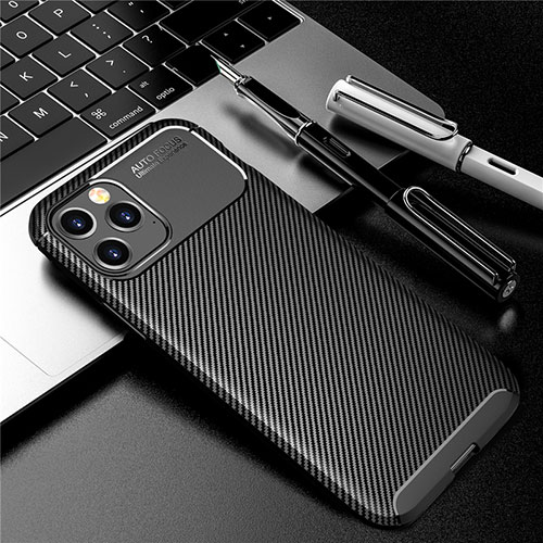 Silicone Candy Rubber TPU Twill Soft Case Cover for Apple iPhone 12 Max Black