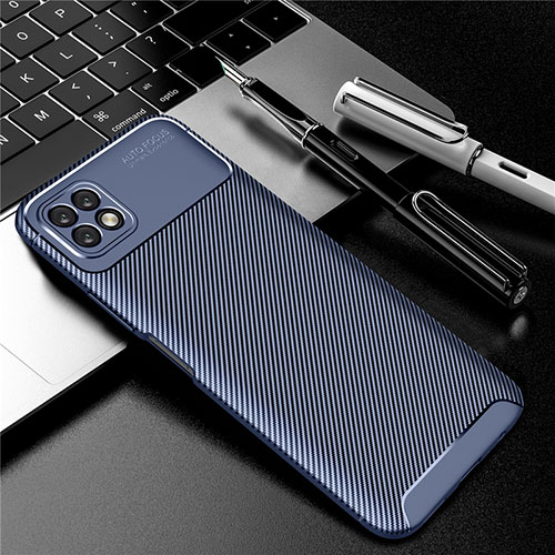 Silicone Candy Rubber TPU Twill Soft Case Cover for Huawei Enjoy 20 5G Blue