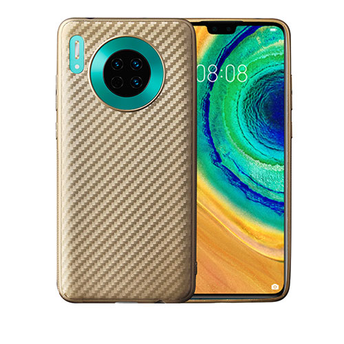 Silicone Candy Rubber TPU Twill Soft Case Cover for Huawei Mate 30 Pro 5G Gold