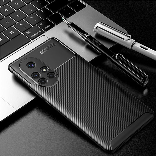 Silicone Candy Rubber TPU Twill Soft Case Cover for Huawei Nova 8 Pro 5G Black