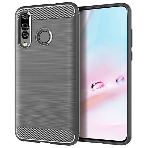 Silicone Candy Rubber TPU Twill Soft Case Cover for Huawei P30 Lite Gray