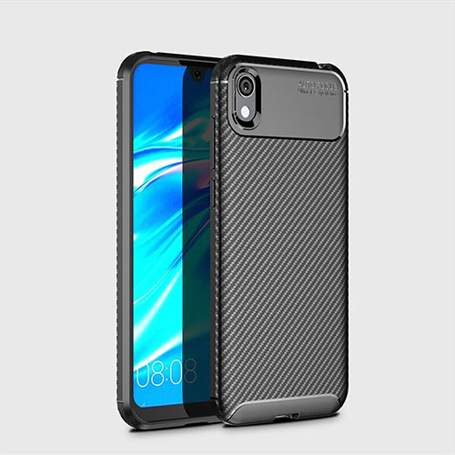 Silicone Candy Rubber TPU Twill Soft Case Cover for Huawei Y5 (2019) Black