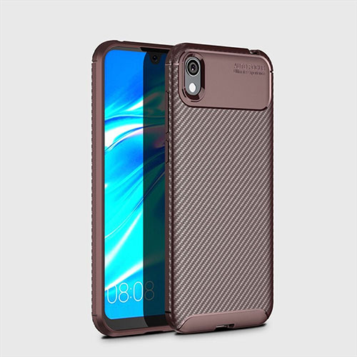 Silicone Candy Rubber TPU Twill Soft Case Cover for Huawei Y5 (2019) Brown