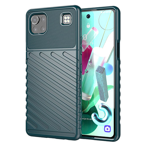 Silicone Candy Rubber TPU Twill Soft Case Cover for LG K92 5G Midnight Green