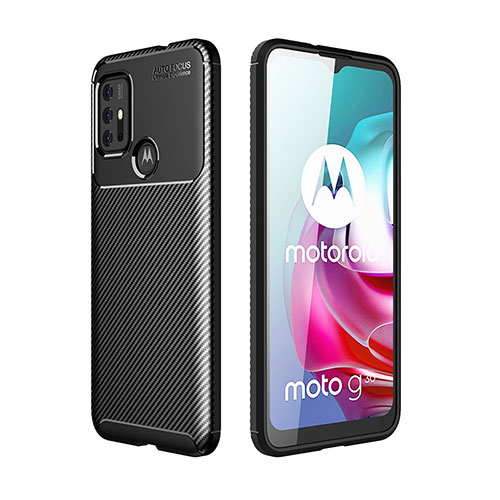 Silicone Candy Rubber TPU Twill Soft Case Cover for Motorola Moto G20 Black
