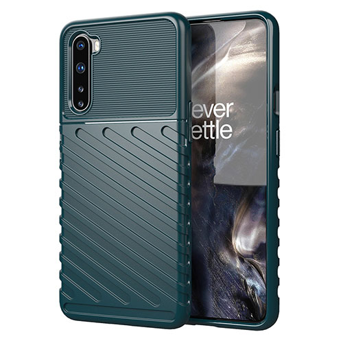 Silicone Candy Rubber TPU Twill Soft Case Cover for OnePlus Nord Midnight Green