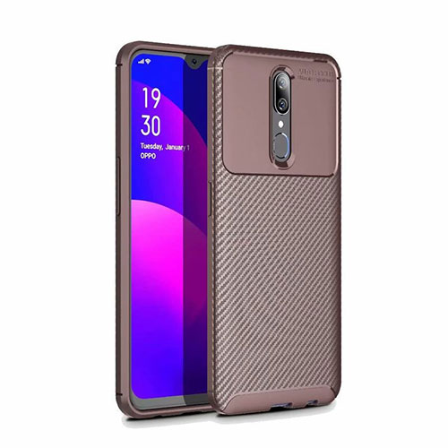 Silicone Candy Rubber TPU Twill Soft Case Cover for Oppo A9X Brown
