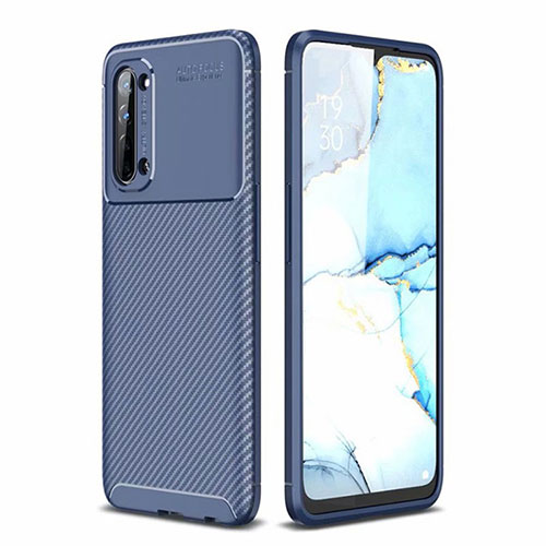 Silicone Candy Rubber TPU Twill Soft Case Cover for Oppo Find X2 Lite Blue