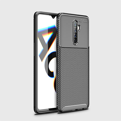 Silicone Candy Rubber TPU Twill Soft Case Cover for Realme X2 Pro Black